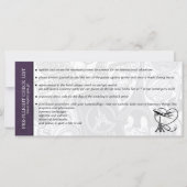 Violet Paris Wedding Boarding Pass Einladung (Rückseite)