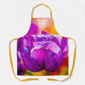 Violet Parrot Tulip farbenfroher Hintergrund Schürze (Vorderseite)