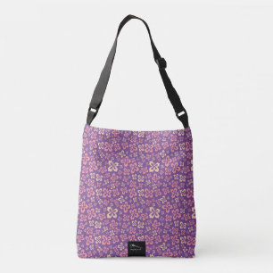 Violet Peach Lilies Vibranding Summer Blume Muster Tragetaschen Mit Langen Trägern