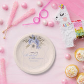 Violet Peach Pastel Geometrische Rose Brautparty Pappteller (Party)