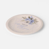 Violet Peach Pastel Geometrische Rose Brautparty Pappteller (Schrägansicht)