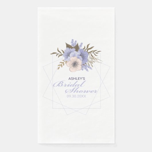 Violet Peach Pastel Geometrische Rose Brautparty Serviette (Vorderseite)