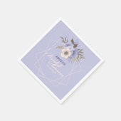 Violet Peach Pastel Geometrische Rose Brautparty Serviette (Ecke)
