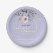 Violet Peach Pastel Rose Geometrisches Brautparty Pappteller (Vorderseite)