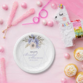 Violet Peach Pastel Rose Geometrisches Brautparty Pappteller (Party)