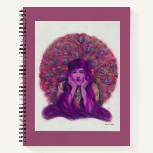 Violet Peacock Notebook - Journal Notizblock (Vorderseite)