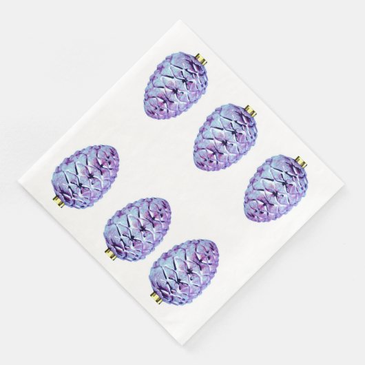 Violet Pinecones Paper Napkin Serviette (Ecke)