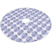 Violet Pinecones Weihnachtsbaumrock Fleece Weihnachtsbaumdecke (Schrägansicht)