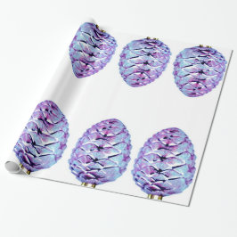 Violet Pinecones Wrapping Paper Geschenkpapier