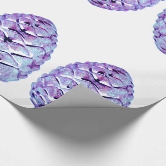 Violet Pinecones Wrapping Paper Geschenkpapier (Ecke)