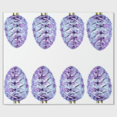 Violet Pinecones Wrapping Paper Geschenkpapier (Flach)