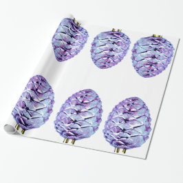 Violet Pinecones Wrapping Paper Geschenkpapier