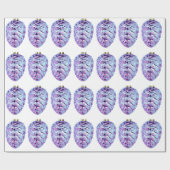 Violet Pinecones Wrapping Paper Geschenkpapier (Flach)