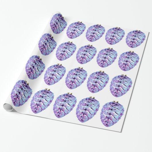 Violet Pinecones Wrapping Paper Geschenkpapier (Ungerollt)