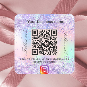 Violet pink Business Salon qr Code Instagram Quadratischer Aufkleber