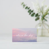 Violet pink clouds Zen sunset sky photograph card Visitenkarte (Stehend Vorderseite)