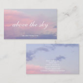 Violet pink clouds Zen sunset sky photograph card Visitenkarte (Vorne/Hinten)