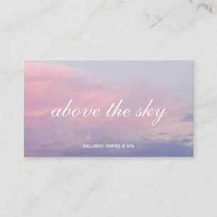 Violet pink clouds Zen sunset sky photograph card Visitenkarte
