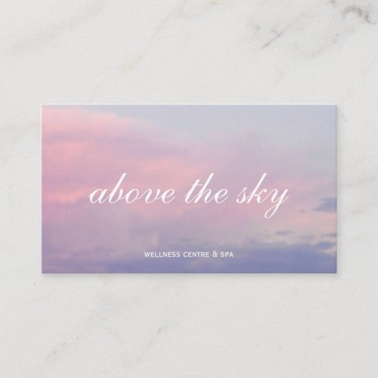 Violet pink clouds Zen sunset sky photograph card Visitenkarte (Vorderseite)