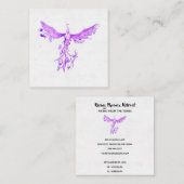 *~* VIOLET PINK Federn Phönix-Rising-Asche Quadratische Visitenkarte (Vorne/Hinten)