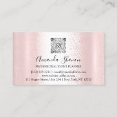 Violet Pink Gold Blume Logo Event Planner QRCode Visitenkarte (Rückseite)