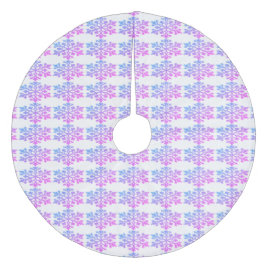 Violet Pink Snowflakes Treppenhaus Rock Fleece Weihnachtsbaumdecke