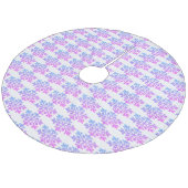 Violet Pink Snowflakes Treppenhaus Rock Fleece Weihnachtsbaumdecke (Schrägansicht)