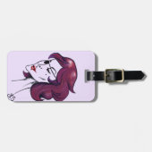 Violet Pirate Lady Purple Hair Woman Drawing Art Gepäckanhänger (Vorderseite horizontal)