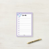 Violet Polka Dot Herz Diamond TO-DO Post-it Klebezettel (Auf Schreibtisch)