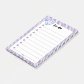 Violet Polka Dot Herz Diamond TO-DO Post-it Klebezettel (angewinkelt)