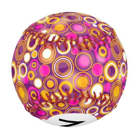 Violet Polka Dot Pattern Baseball (Rückseite)