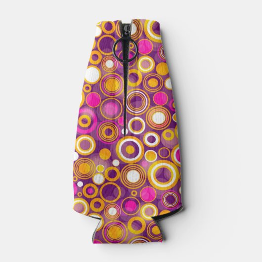 Violet Polka Dot Pattern Flaschenkühler (Rückseite)