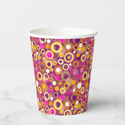 Violet Polka Dot Pattern Pappbecher (Rückseite)