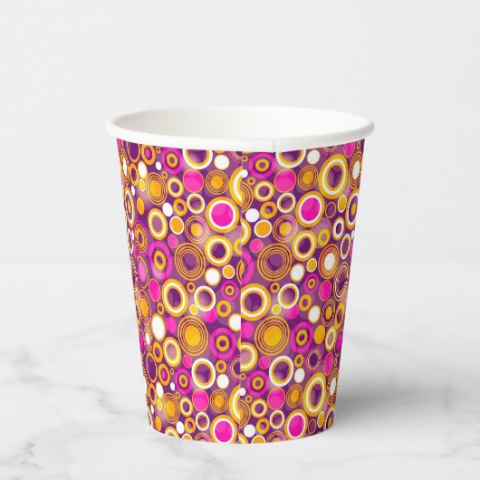 Violet Polka Dot Pattern Pappbecher (Rechts)