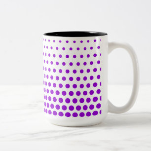 Violet Polka Dots Modern White Zweifarbige Tasse