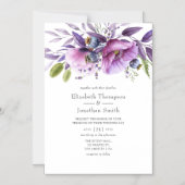 Violet Poppy Floral Wedding Magneteinladung (Vorderseite)