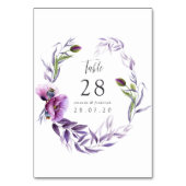 Violet Poppy Floral Wedding Tischnummer (Vorderseite)