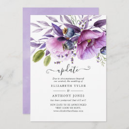 Violet Poppy Floral Wedding Update Einladung