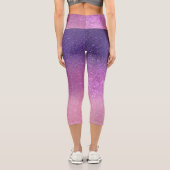 Violet Princess Blush Pink Triple Glitzer Ombre Capri Leggings (Rückseite)