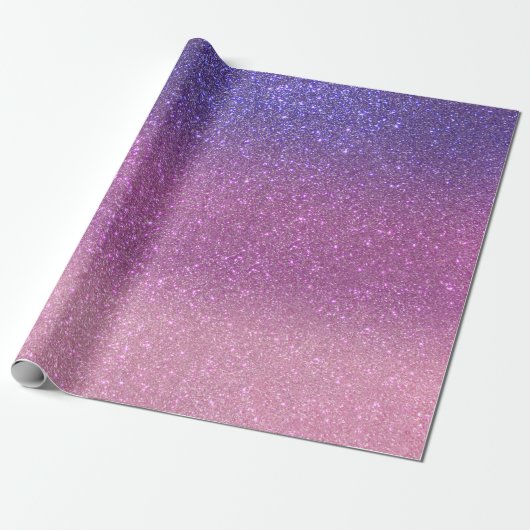 Violet Princess Blush Pink Triple Glitzer Ombre Geschenkpapier (Ungerollt)