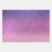 Violet Princess Blush Pink Triple Glitzer Ombre Geschenkpapier Set (Vorderseite 2)