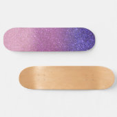 Violet Princess Blush Pink Triple Glitzer Ombre Skateboard (Horizontal)