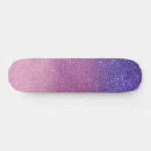 Violet Princess Blush Pink Triple Glitzer Ombre Skateboard (Horizontal)
