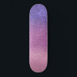 Violet Princess Blush Pink Triple Glitzer Ombre Skateboard<br><div class="desc">Dieses mädchenhafte und schicke Design ist perfekt für das Mädchen. Es zeigt Imitate gedruckt funkelnd dreifach funkelnd Glitzer ombre Farbverlauf von violett lila, Prinzessin rosa und rot rosa. Es ist hübsch, modern, trendig und einzigartig. ***WICHTIGER HINWEIS FÜR DIE ENTWICKLUNG: Für individuelle Designanfragen, wie z. B. passende Produktanfragen, Farbänderungen, Platzierungsänderungen oder...</div>