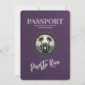 Violet Puerto Rico Passport Save The Date (Vorderseite)