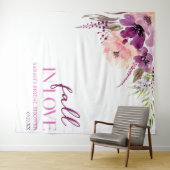 Violet Purple Floral Fall In Love Bridal Shower Wandteppich (Beispiel (Horizontal))