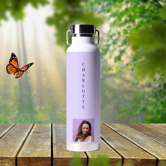 Violet purple photo name trinkflasche