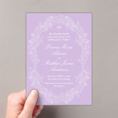 Violet Regency Victorian Antique Classic Wedding Acryleinladungen (Insitu (Handheld))