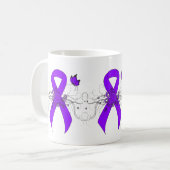 Violet Ribbon Butterfly, Hodgkin-Lymphom Kaffeetasse (Vorderseite Links)