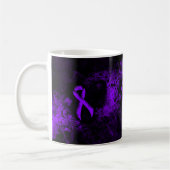 Violet Ribbon Grunge Herz, Hodgkin-Lymphom Kaffeetasse (Links)